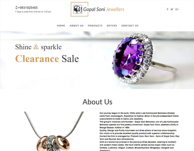 Website for Jewellers Business