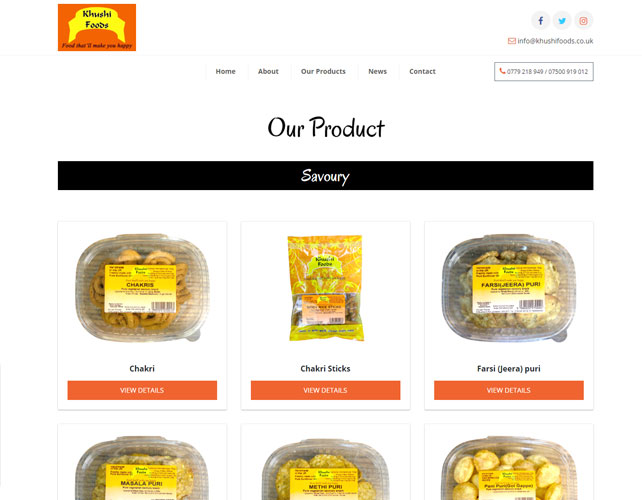 Delicious snacks Website
