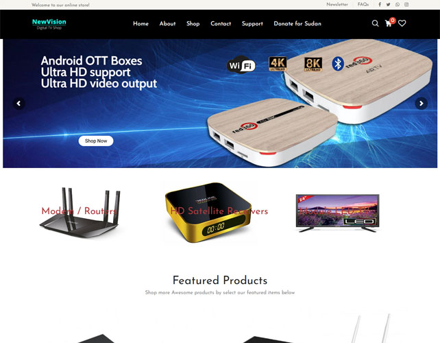 Digital TV Shop Website Design