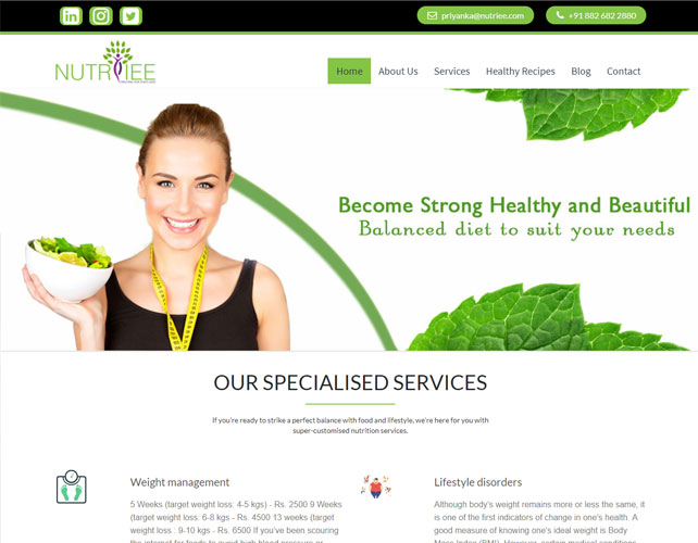 Nutrition Website Design
