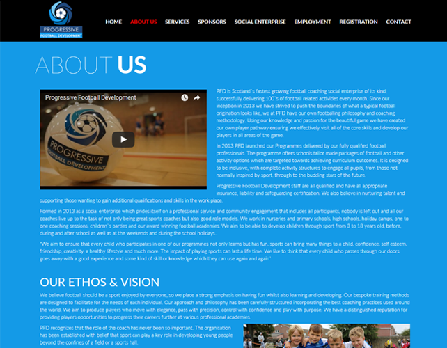 Football Academy Website Design