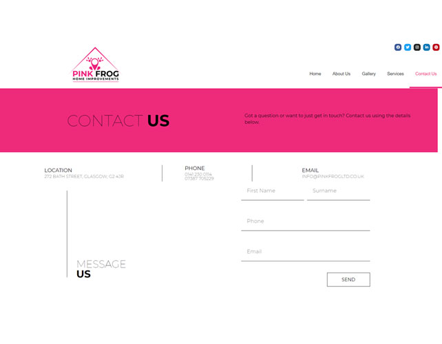 Pink Frog Property Solution Website Design