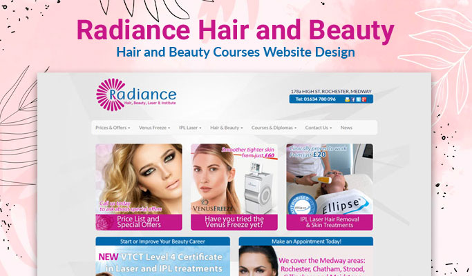 Hair and Beauty Courses Website Design