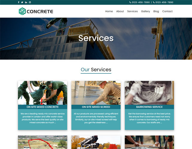 Construction Based Website Design