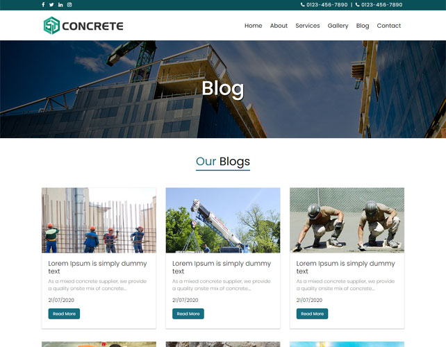 Construction Based Website Design