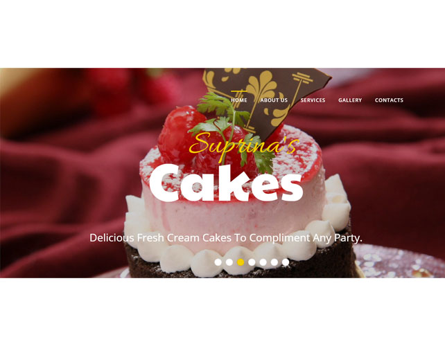 Customized Cakes Maker Website Design