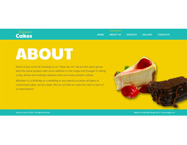 Customized Cakes Maker Website Design