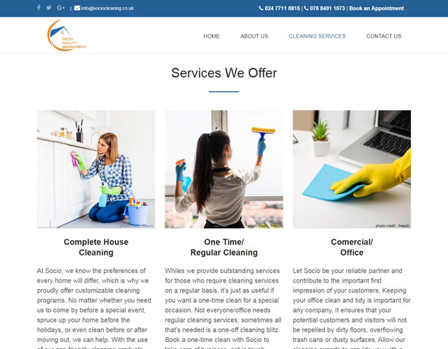 Cleaning Service Website Design