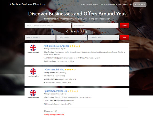Online Business Directory Website