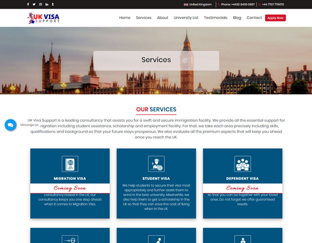 Immigration Consultancy Website