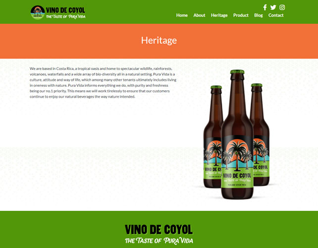 Palm Wine Website Design