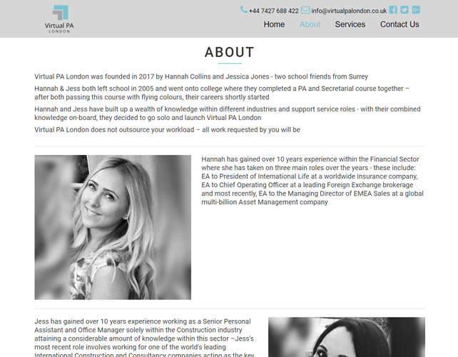 Personal Assistant Business Website
