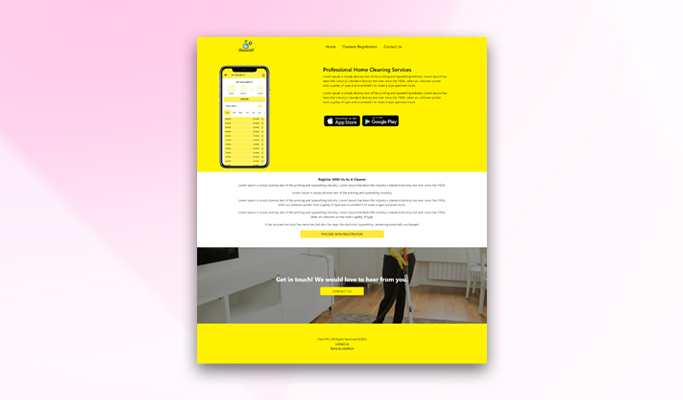 Professional Cleaning Services Website Design