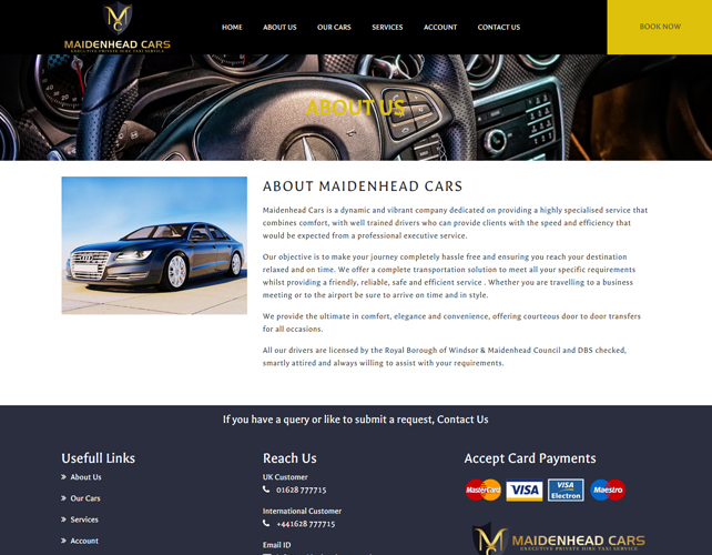 Private Hire Taxi Website