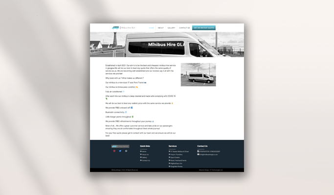Minibus Hire Service Provider Website