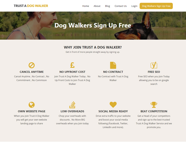 Dog Walker Website Design