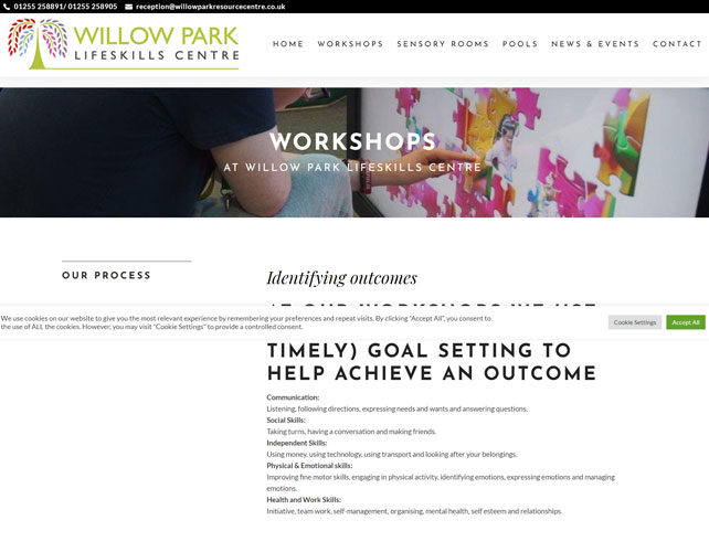 Willow Park Lifeskills Centre Website Design