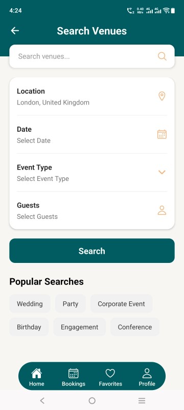 Venue Search Filters