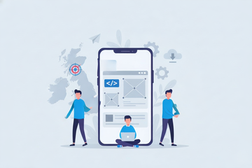 Developers creating mobile app UI