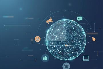 Digital marketing strategy network improving online visibility