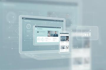 Modern business website design showing website development