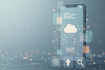 Modern mobile app development process for business growth illustration