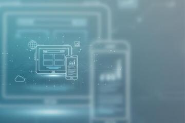 Professional website development process with design and code overview