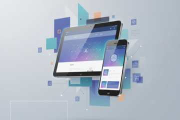 Website development showcasing modern design online presence